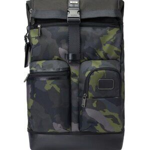 Rare Tumi Cypress Roll-Top Backpack in Avocado Camo, 35L Capacity